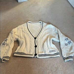 Taylor Swift Official Merch - Cream Cardigan with Black Accents